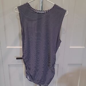 Navy Striped Sleeveless Top